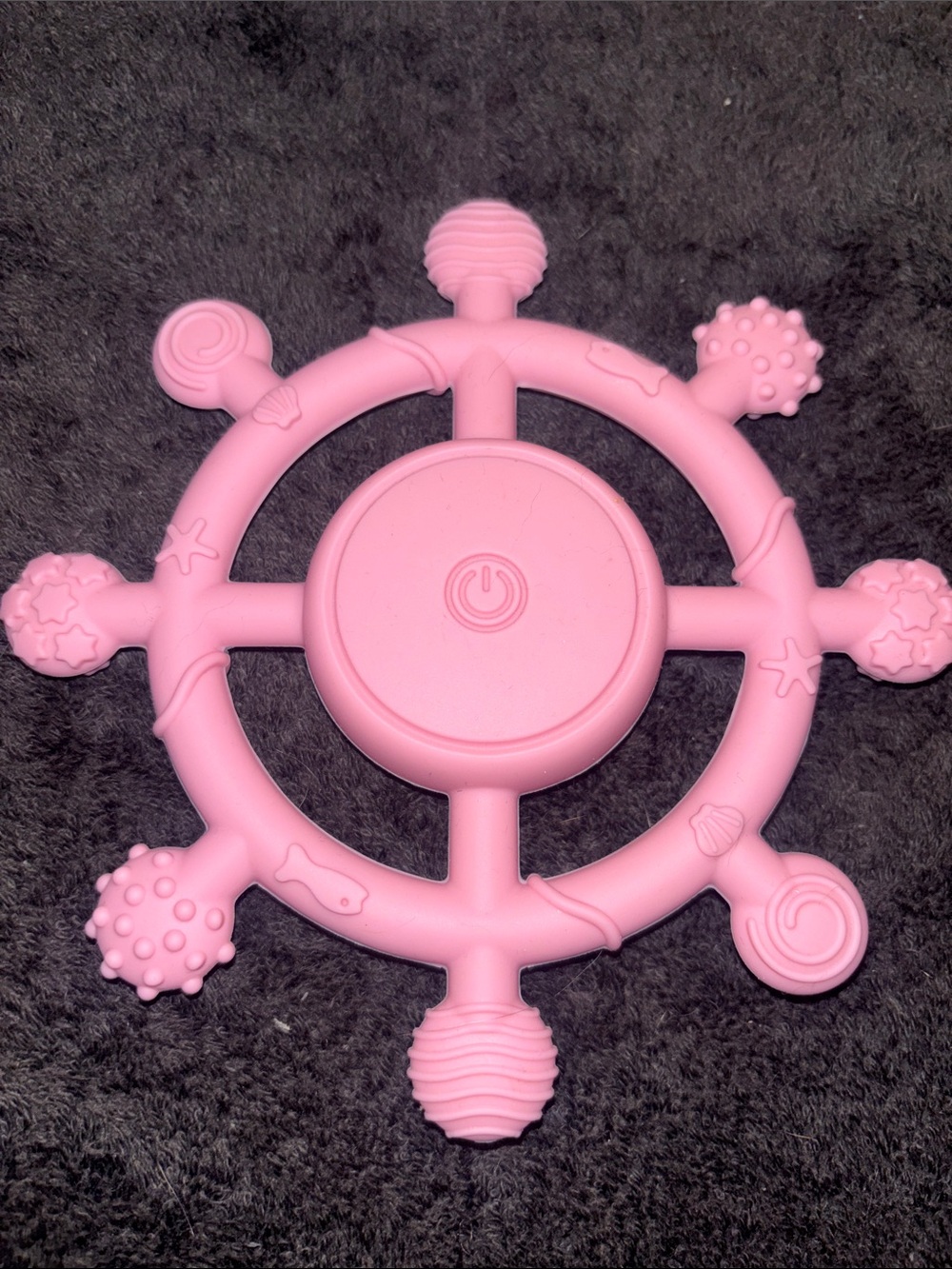Soft Pink Sensory Teether Ring for Kids